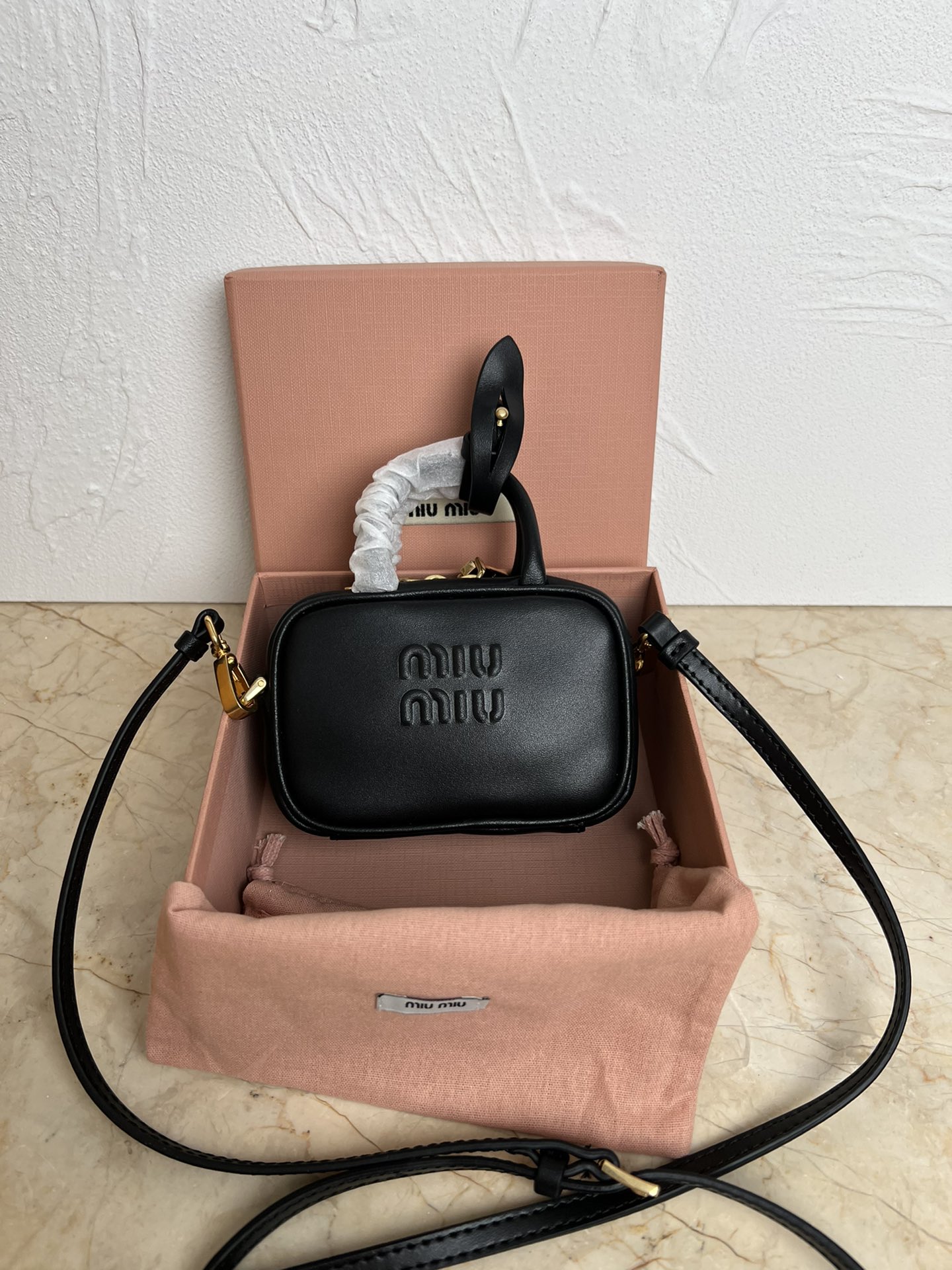 MIUMIU Mini Black Briefcase Crossbody Bag