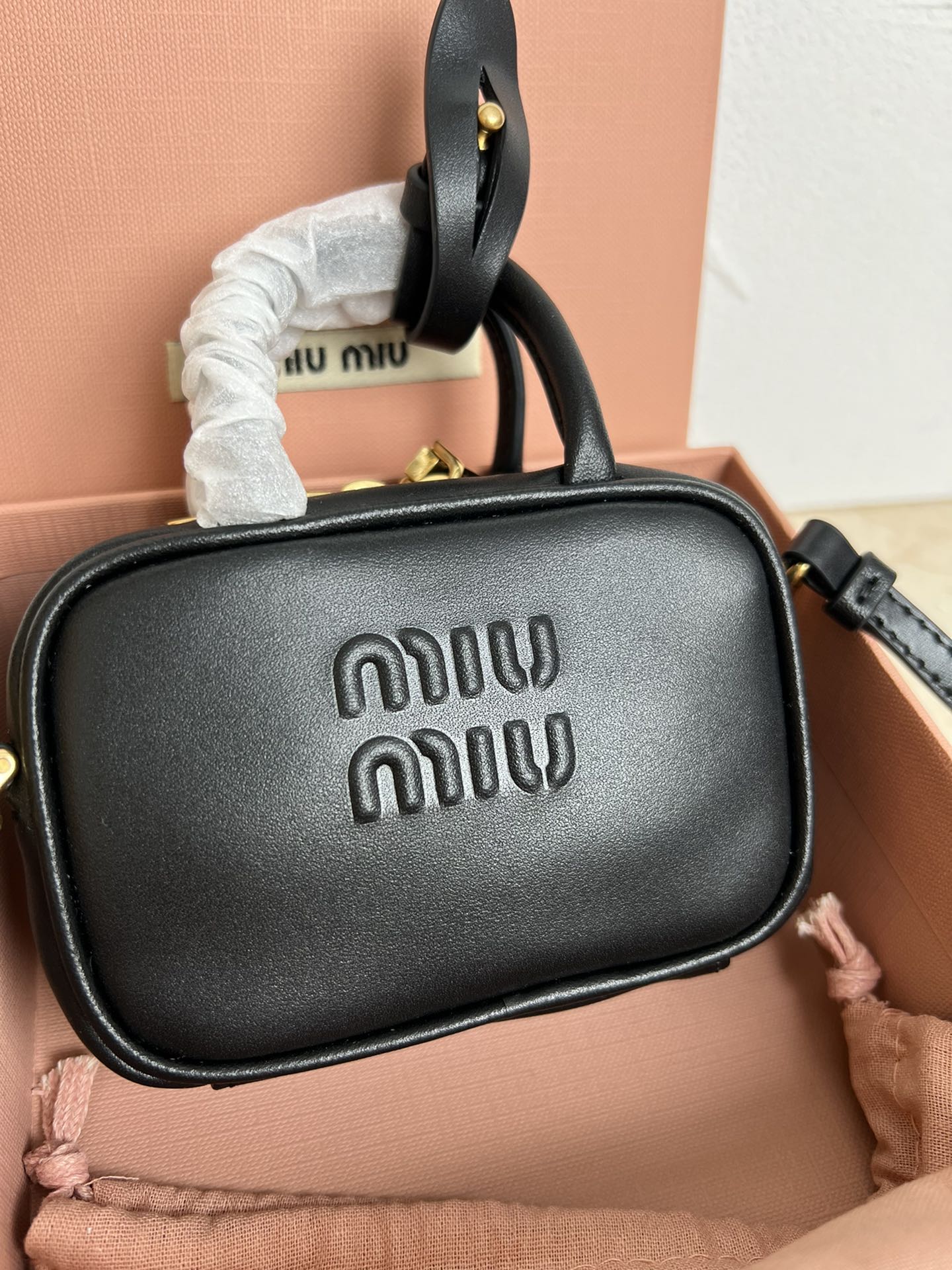 MIUMIU Mini Black Briefcase Crossbody Bag