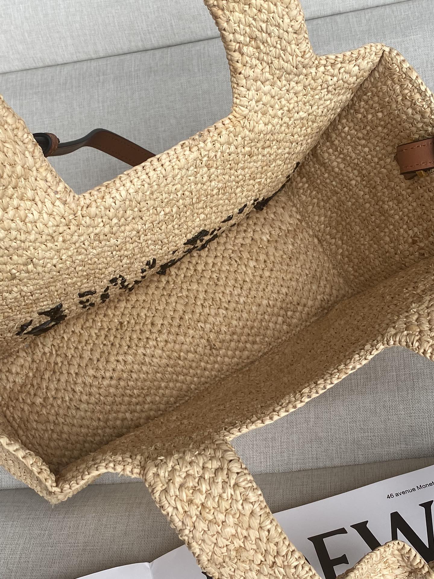 LOEWE 0017 new small raffia rowe font tote bag handbag handbags