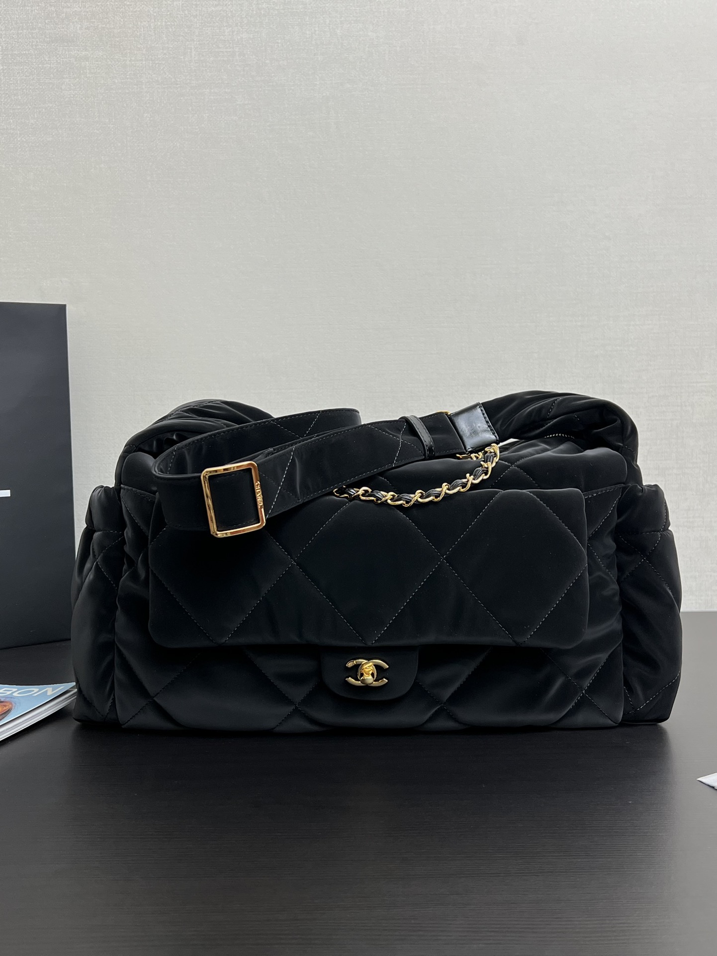 CHANEL crossbody bag ski season black small ski series rest pa