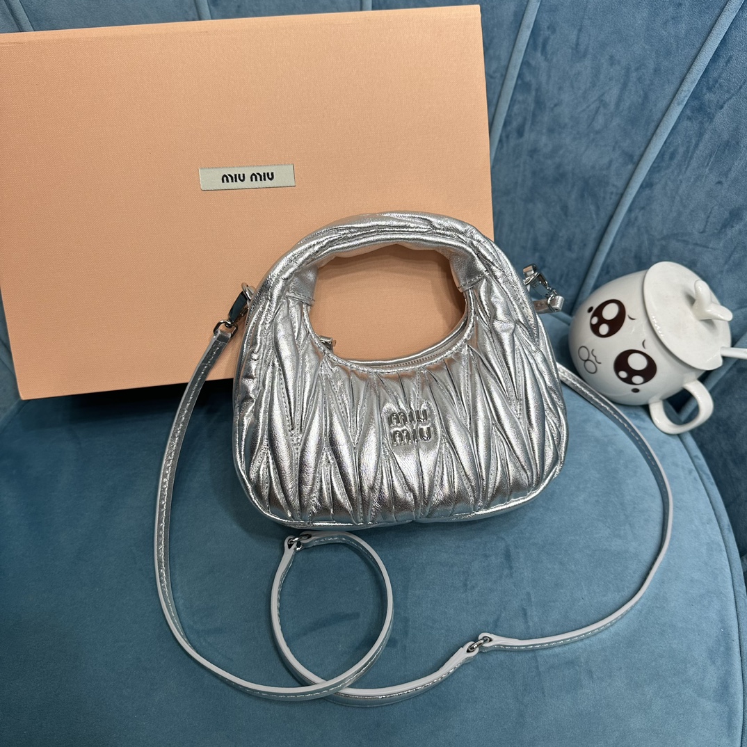 MIUMIU mini wand handbag silver