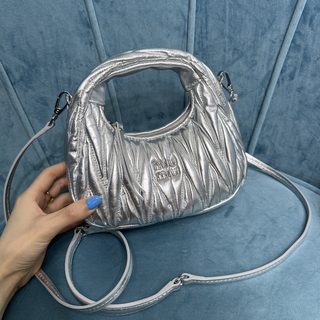 MIUMIU mini wand handbag silver