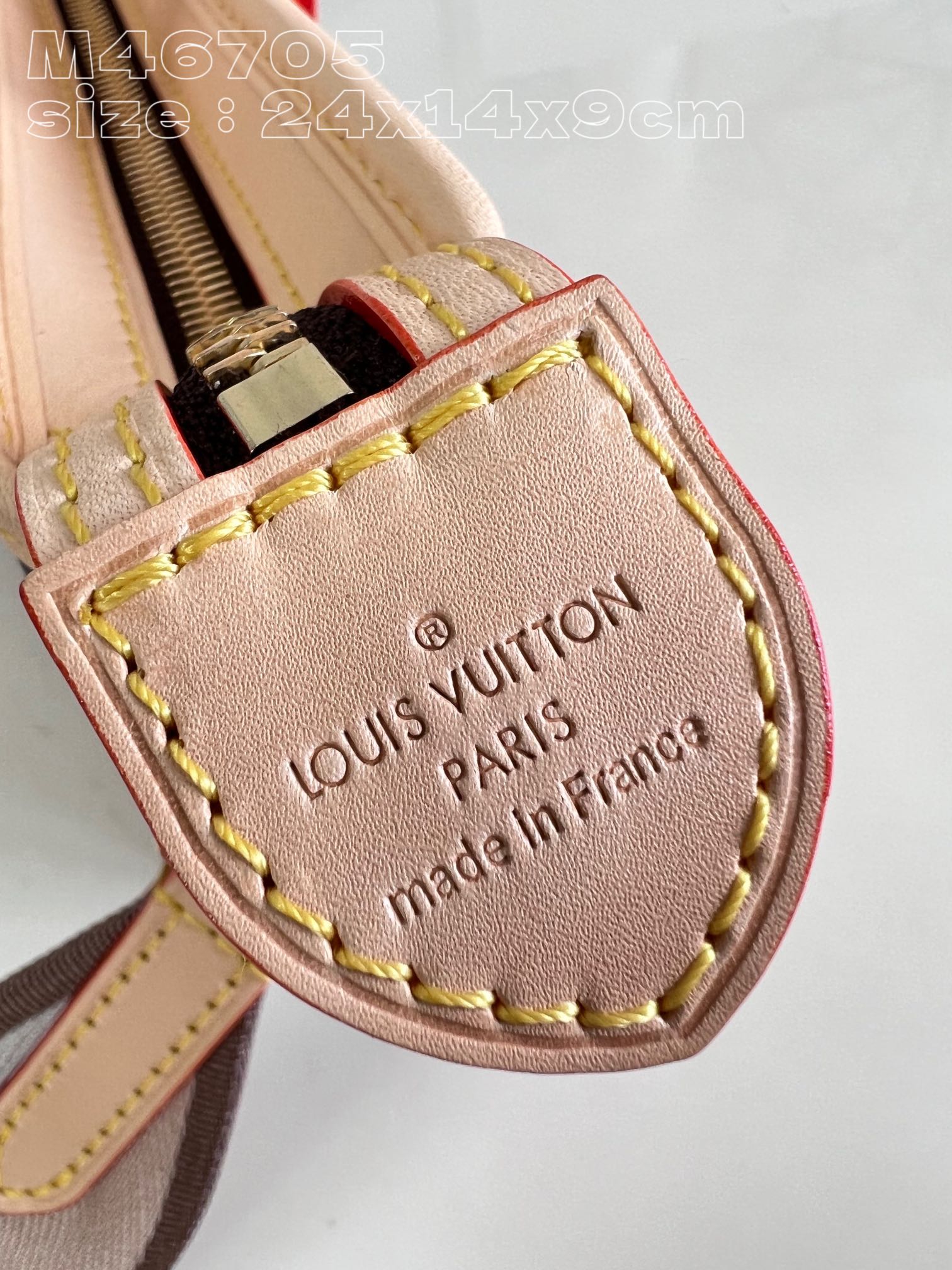 Louis Vuitton M46705 Damier Ebene Neverfull BB bag in canvas with colorful fabric lining and cowhide trimmings