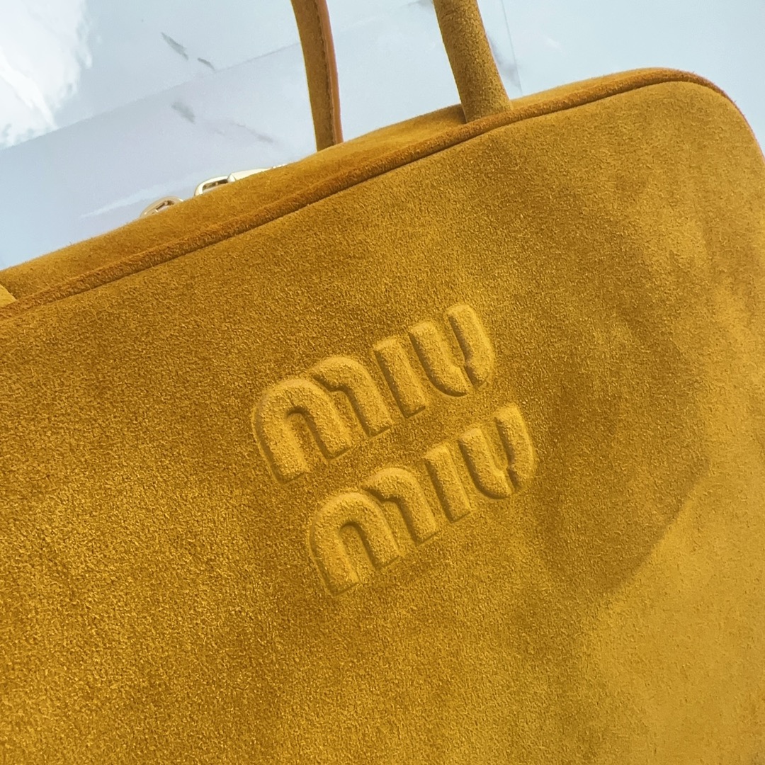 MIUMIU Autumn/Winter Suede Collection Tote Underarm Bag Frosted Pumpkin