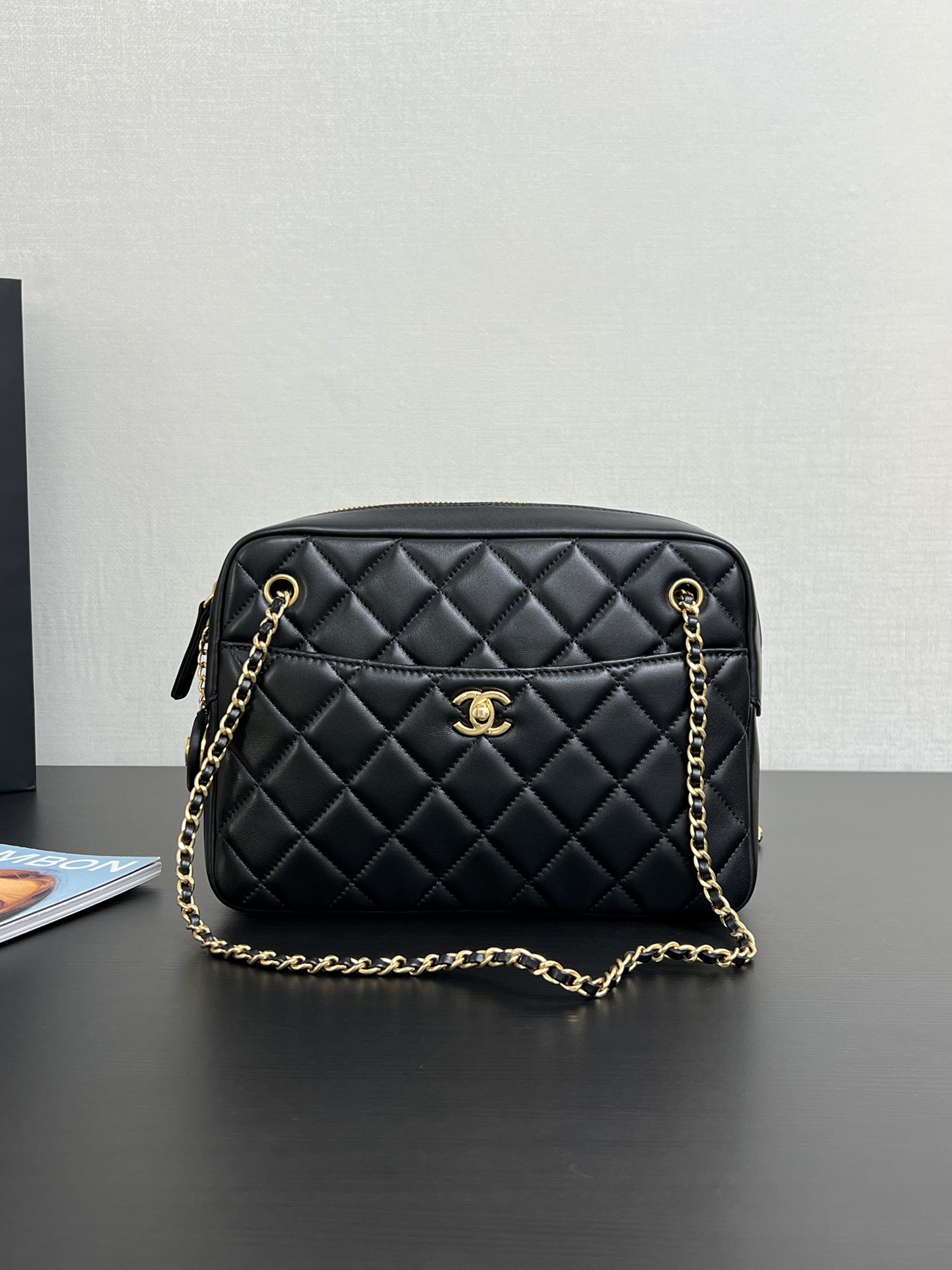 CHANEL 99428 Vintage Classic Peplum Crossbody Handbag Tote Camera Bag