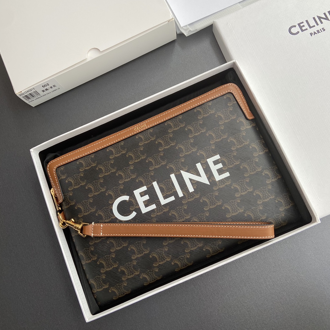 TRIOMPHE Signature Print Clutch Bag