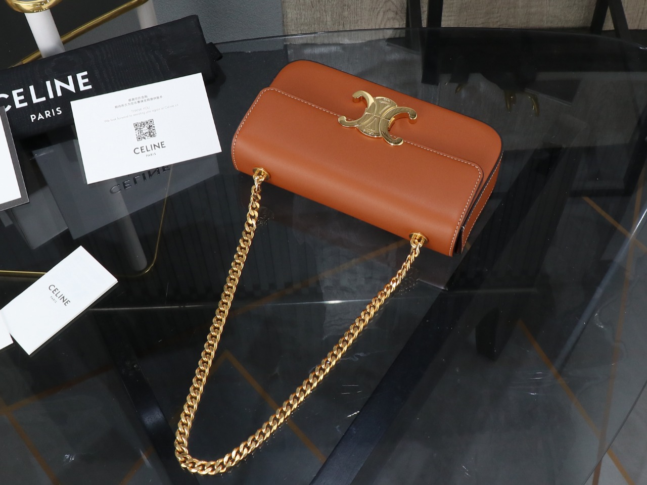 CELINE Triommphe Chain Underarm Bag