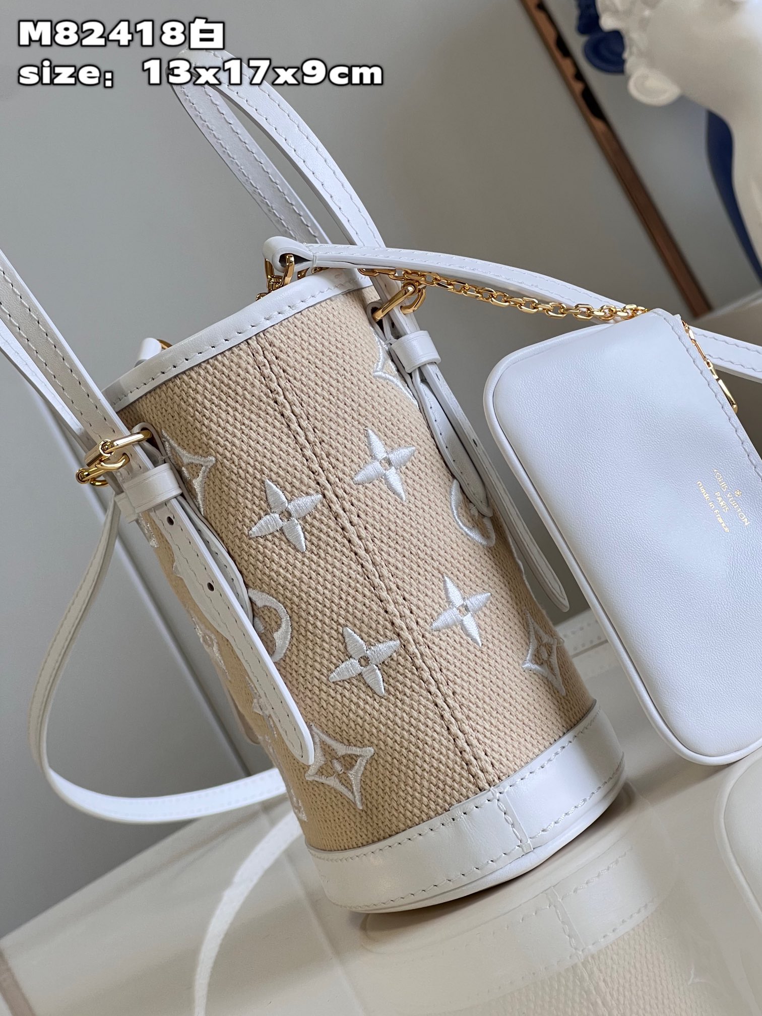 Louis Vuitton M82418 Monogram Nano Bucket Bag in White