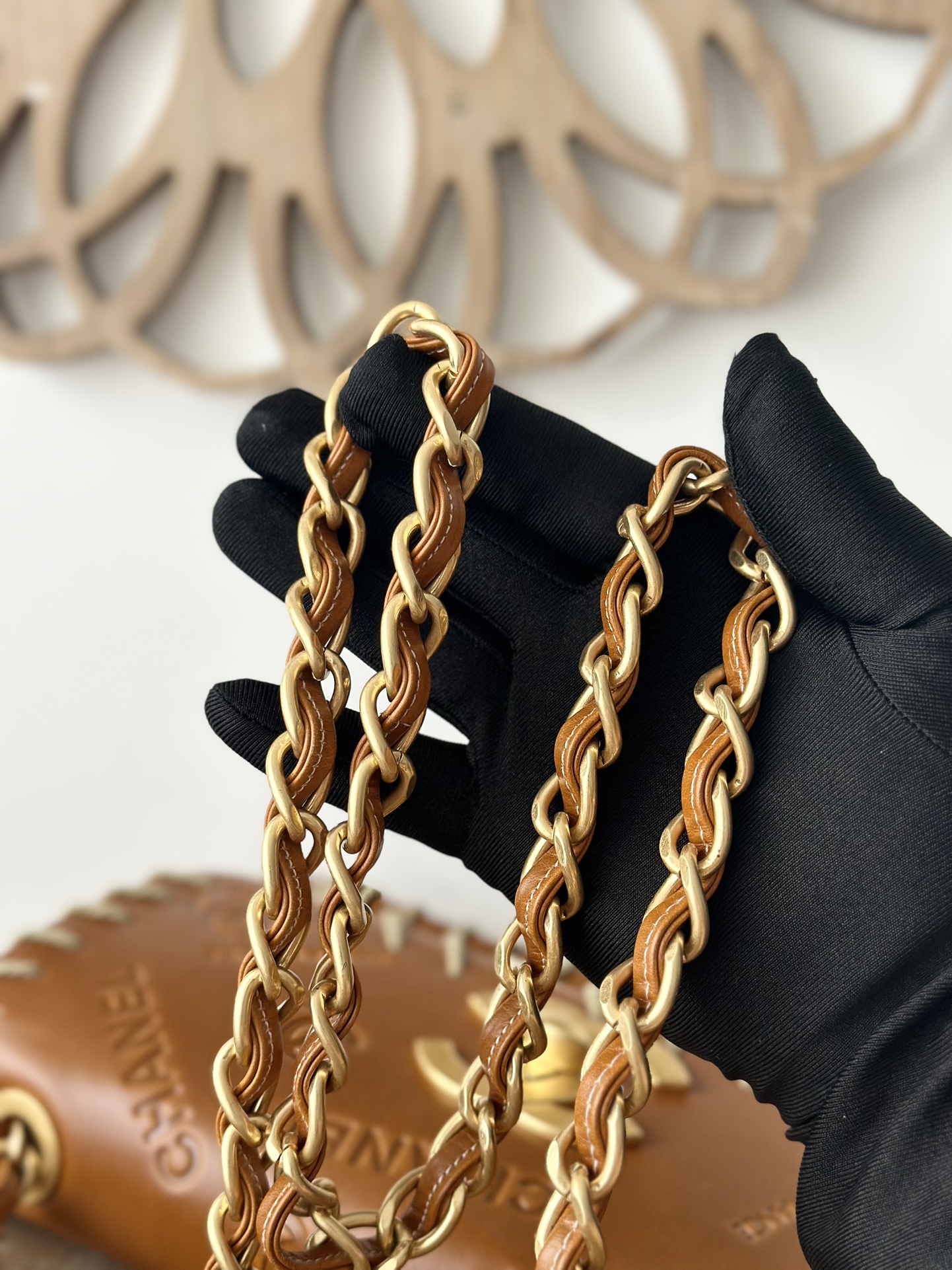 CHANEL A2216 Vintage Resin Leather Chain Bag