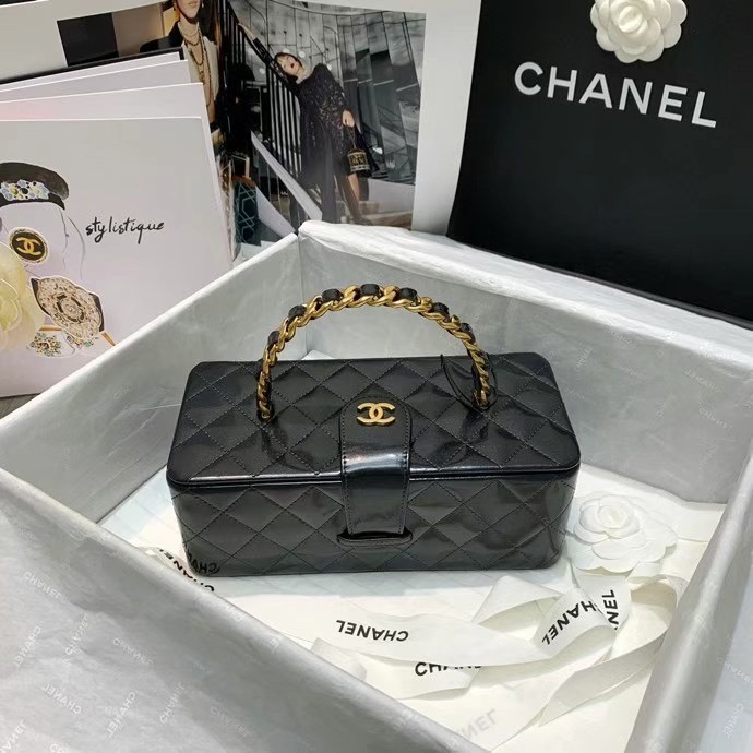 CHANEL 2226 Black Handheld Cosmetic Bag Large