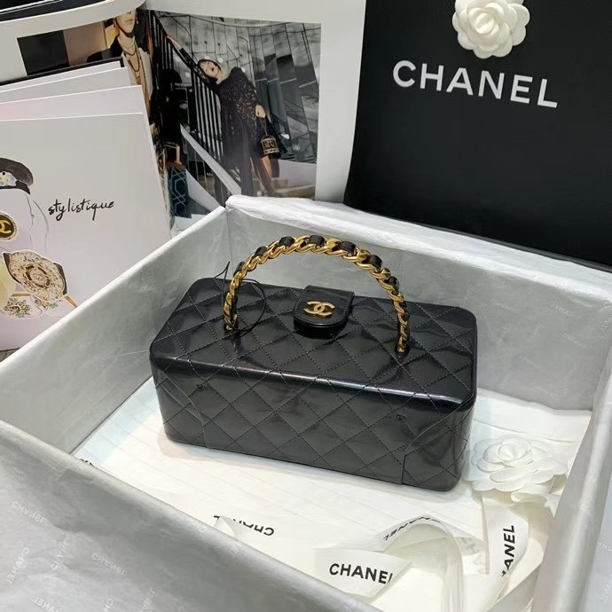 CHANEL 2226 Black Handheld Cosmetic Bag Large