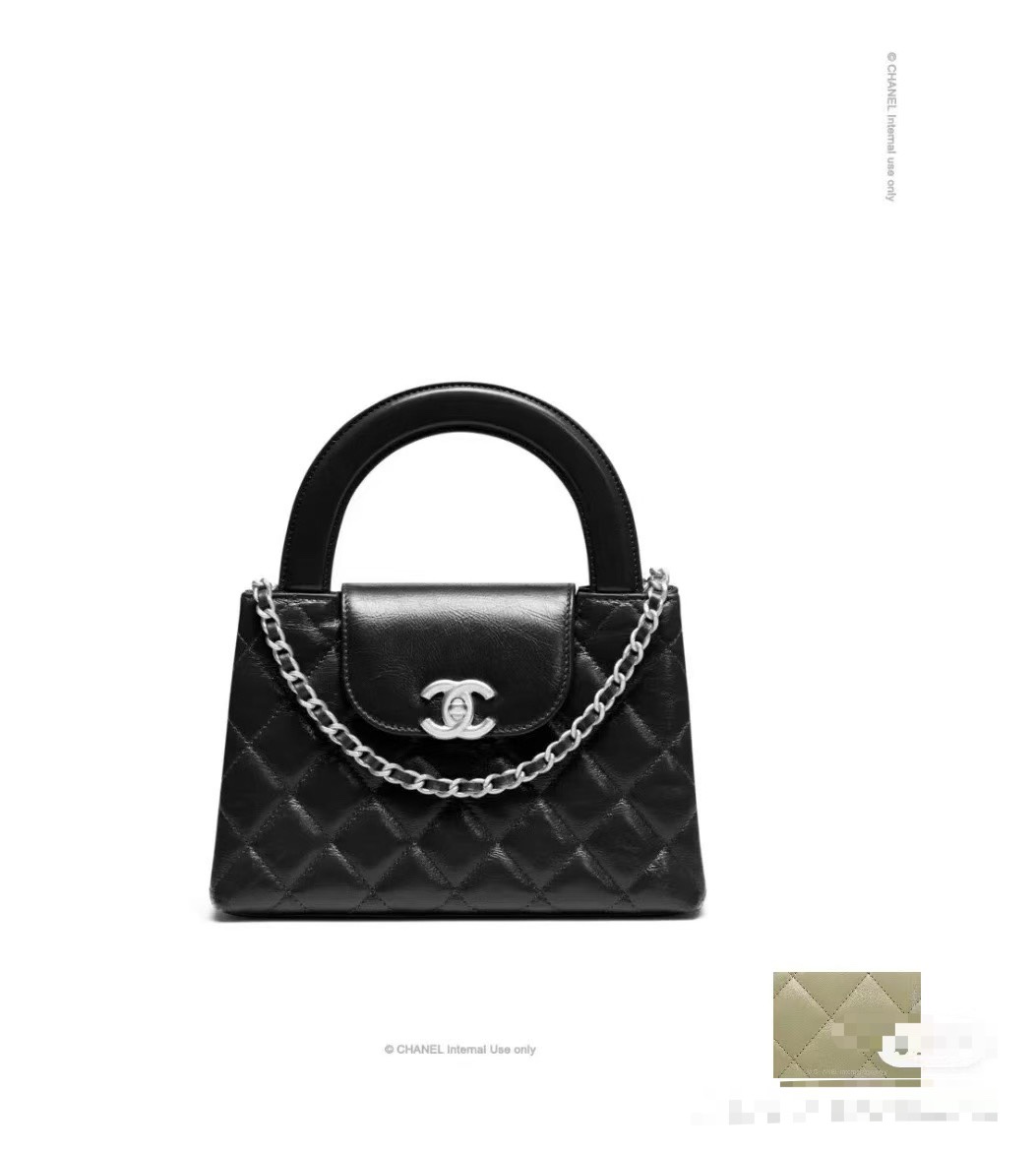 CHANEL AS4416 25c Kelly Black Silver 25c Handbag