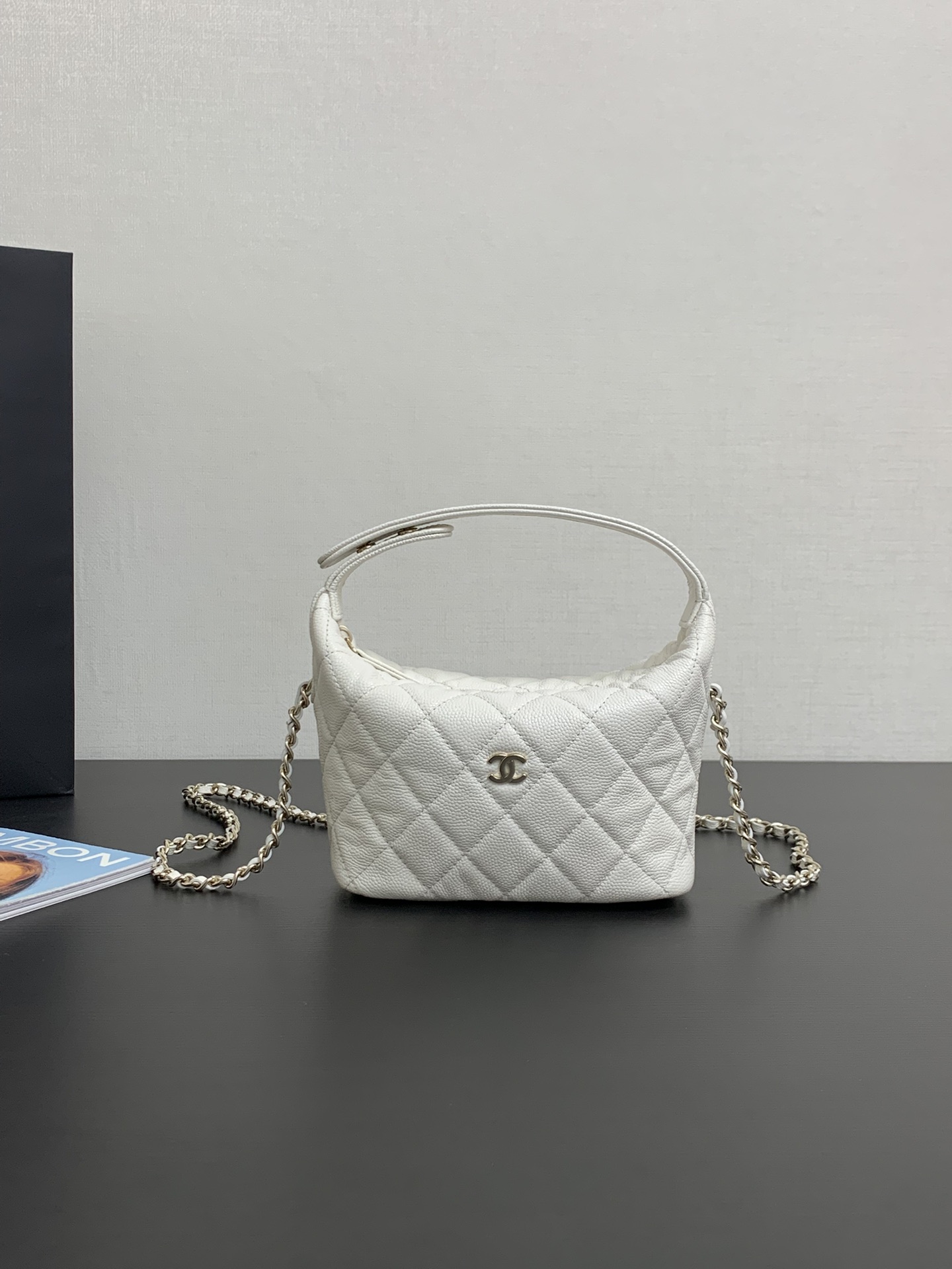 CHANEL 99430 Lunchbox Bag Chain Crossbody White