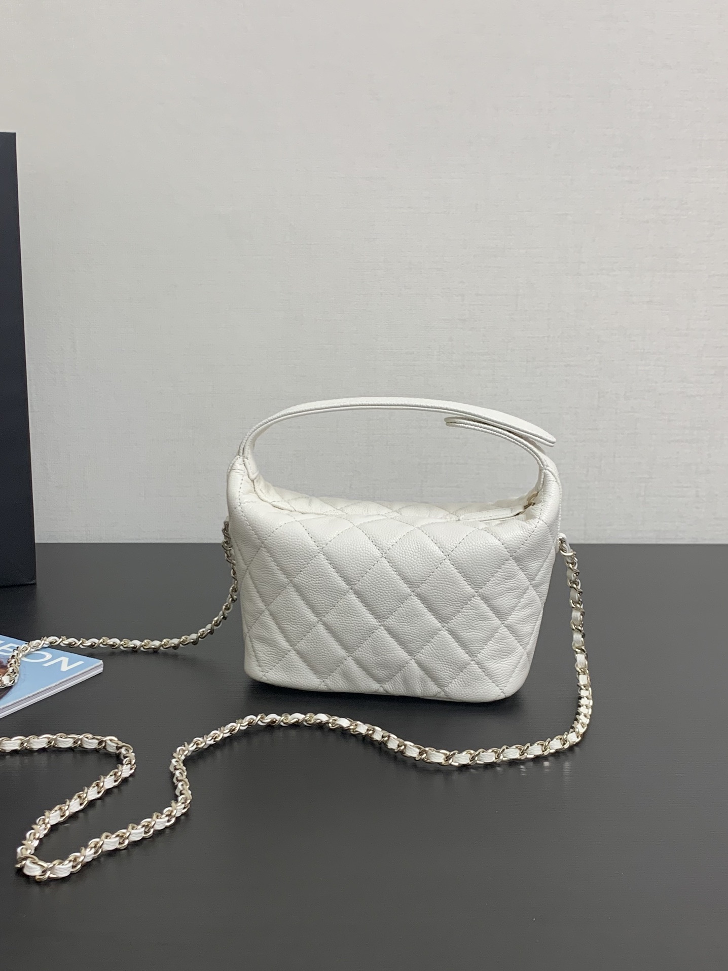 CHANEL 99430 Lunchbox Bag Chain Crossbody White